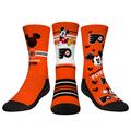 Youth Rock Em Socks Mickey Mouse Orange Philadelphia Flyers Three-Pack Crew Set