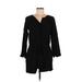 Gap Casual Dress - Mini V-Neck Long sleeves: Black Print Dresses - Women's Size Medium