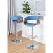 Wade Logan Gracen Mid-Century Modern Adjustable Height Barstool w/ Swivel In Chrome Metal | 17.5 W x 23.25 D in | Wayfair