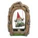 Midwest Design Imports Miniature Garden Gnome on Swing Statue Resin/Plastic/Stone in Brown/Gray | 5.25 H x 3.5 W x 2 D in | Wayfair 82530