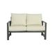 Progressive Furniture Inc. 53" Wide Outdoor Loveseat w/ Cushions Metal/Rust - Resistant Metal in Black/Gray | 30 H x 53 W x 30 D in | Wayfair