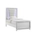 Everly Quinn Kayedence Twin Bed In White Wood & /Upholstered/Polyester in Brown | 62 H x 42 W x 80 D in | Wayfair FFE7D052C5E94C768D98B203E2AB0A80