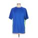 Tek Gear Active T-Shirt: Blue Color Block Activewear - Women's Size Large