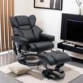Latitude Run® PU Massage Recliner Chair & Ottoman Set Faux Leather in Black | 39.75 H x 32.25 W in | Wayfair 2790F08959AD4F4C9E91D67120FA34DC
