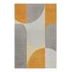 Tapis fait main motif coloré jaune orange inspiration 70's 140x200