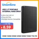UnionSine-Disque dur externe HDD portable USB 3.0 2.5 pouces 1 To/750 Go/500 Go/250 Go compatible
