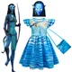 Avataring de L'eau Alien Cosplay 3D Robe Fille Enfants Avataring 2 Cosplay Costume Fête D'halloween