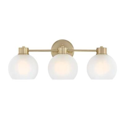 Westinghouse 612770 - 3 Light Champagne Brass Frosted Wall Light Fixture (Dorney 3 Light Wall Fixture, Champagne Brass Finish (6127700))