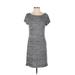 Ann Taylor LOFT Casual Dress - Shift: Gray Solid Dresses - Women's Size X-Small