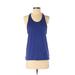 Adidas Active Tank Top: Blue Color Block Activewear - Women's Size X-Small