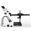 Vision Scientific Trinocular Zoom Stereo Microscope 10x WF Eyepiece 0.7xâ€”4.5x Zoom 3.5xâ€”90x Magnification 0.5x & 2x Auxiliary Lens 144-LED Light