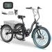 Mooncool 24 26 3 Wheel Electric Tricycle for Adults 350W 36V 7 Speeds Motorized Electric Trike Three Wheel Electric Bikes Bicycle with Large Basket for Women Men