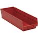 Quantum Storage QSB104RD Economy 4 in. Shelf Bin Red - 17.87 x 6.62 x 4 in.