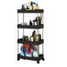 Deyuer Storage Cart Multifunctional High Capacity Save Space 3/4-Tier Freestanding Storage Movable Floor-Standing Rolling Vertical Shelf for Kitchen Black