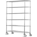 21 Deep x 72 Wide x 92 High 6 Tier Stainless Steel Wire Mobile Shelving Unit with 1200 lb Capacity