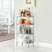 Kitchen Storage Shelves 4-Tier Multipurpose Storage Shelf Bakers Racks for Kitchens Carbon Steel Stand Shelf Rack Organizer Kitchen Storage Rack for Kitchens Bathroom office Silver Gray R178