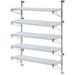 18 Deep x 60 Wide x 54 High Adjustable 5 Tier Solid Galvanized Wall Mount Shelving Kit