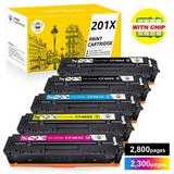 201A 201X Toner Cartridge Compatible for HP 201A 201X M277dw M252dw CF400X HP Color Pro MFP M277dw M252dw M277c6 CF401X CF402X CF403X M252 M277 Printer (2 Black Cyan Yellow Magenta 5-Pack)