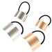 4pcs Rectangular Polished Alloy Hair Ties Elastic Hair Ring Fashion Ponytail Holders Hair Rope for Women Girls(Golden Silver Small Golden and Small Silver 1pc for Each Pattern)