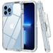 For Apple iPhone 13 Pro 6.1 Transparent Dual Layer Heavy Duty Armor Defender Hybrid Case Cover With Clip Clear