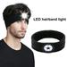 Mightlink Sweat Headband High Brightness Detachable Light 3 Light-Modes Long Endurance Non-Slip Illumination Breathable Sports Headband with LED Light for Outdoor