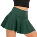 Wenini Womens Skirts Solid Mini Summer Skirt High Waist Pleated Pocket Evening Loose Casual Tennis Skirt Gold XL