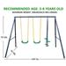 HooKung Metal Swing Set for Backyard for Kids 2 Seats and 1 Swing Glider Ages 3-8 Load 440lbsï¼ŒBench