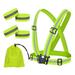 Reflective Running Strap Vest Stripes Reflective Vests Running Cycling Walking Men Women Kids Safety Vests Elastic Straps Fully Adjustable Reflective Safety Vest Gear Bands Belt greenï¼ŒG186218