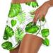 Hfyihgf Floral Print Tennis Skirts with Shorts for Women High Waisted Pleated Flowy Golf Skorts 2 in 1 Summer Workout Yoga Shorts(Green M)