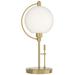 Pluto 19.3" High Modern Brass Table Lamp With Opal Glass Shade