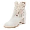 High-Heel-Stiefelette LASCANA, Damen, Gr. 42, weiß (beige), Obermaterial: 100% Textilmaterial. Futter: 100% Textilmaterial. Decksohle: 100% Textilmaterial. Laufsohle: 100% Synthetik, unifarben, modisch, Schuhe, mit modischer Spitze und bequemen...