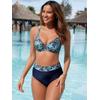 Balconette-Bikini FEEL GOOD, Damen, Gr. 46, Cup C, bunt (marine, smaragd, bedruckt), Elasthan, Polyamid, Bikini-Sets