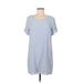 Lulus Casual Dress - Mini Scoop Neck Short sleeves: Blue Solid Dresses - Women's Size Medium