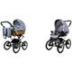BabyLux ALU 2in1 Stroller for Toddlers – Pushchairs & Prams – Baby Stroller Pushchair for Newborn and Toddler – Baby Newborn Pram – 59x105x125cm – Max 15kg – Silver Hearts Silver Frame