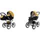 BabyLux Margaret Exclusive 2 in 1 Baby Travel System Pram Stroller Adjustable Detachable Rain Cover Footmuff Newborn to Baby Bearing Wheels Gold Star