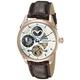 Stuhrling Original Men's Automatic Watch with Silver Dial Analogue Display and Brown Leather Strap 657.04