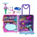 Polly Pocket Dolls, Playset and Travel Toys, 4 Dolls, 1 Vehicle, 25+ Accessories, Resort Roll Away, HKV43