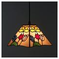 Tiffany Style Hanging Lamp Floral Small Pendant Lamp Stained Glass 8 Inches Wide Light Shade Vintage Antique Accent Lamp for Bed Room Bedside Coffee College Dorm,C