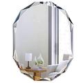 Frameless Bevelled HD Wall Mirror, Vanity Glass Mirror, Angular Polished Edge Makeup Mirror for Modern Home Decorative Bedroom Living Room,60x45cm