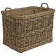 Wovenhill Home Storage Kubu Rattan Rectangle Extra Large Log Basket with Hoop Handles W74 x D49 x H74cm/ Toy