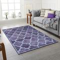 Rugs City Area Rugs Violet Purple Modern Rug Abstract Carpet Soft Short Pile Living Room Carpets Anti Slip Floor Mat Large for Hallway Bedroom (Design #7, 200 X 290 CM)