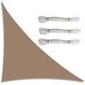 Farbrich Waterproof Garden Shade Sails Triangle, 21 Colors Right Angle Sun Sail Shades with 4 Sizes Optional, 3 Ropes, UV Block, Outdoor Garden Sail Canopy Patio Sunshade Awnings,brown,3x3x4.3m