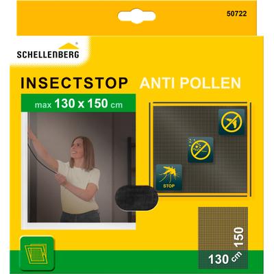 Fliegengitter-Gewebe SCHELLENBERG "mit Pollenschutz für Fenster", grau (rahmen: grau gewebe: grau), B:130cm H:153cm, Insektenschutzgitter, Insektenschutz, einfache Klebe-Montage, 130 x 150 cm, anthrazit Image