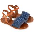 Chloe Girls Blue Strap Sandals - 32 (UK 13)