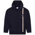 BOSS Boys Navy Striped Zip Up Hoodie - 10 Years