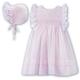 Sarah Louise Girls Pink Dress & Bonnet - 18 Months
