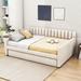 Hokku Designs Brynleifur Full/Double Daybed w/ Trundle Upholstered/Velvet, Linen in Brown | 31 H x 56 W x 79 D in | Wayfair