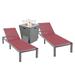 Orren Ellis Khamir Outdoor Metal Chaise Lounge w/ Table Metal in Red | 32.44 H x 21.65 W x 21.65 D in | Wayfair E0114CE7C4484F318A21BDD41736B74E