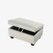 Red Barrel Studio® Hebbe 33" Wide Faux Tufted Rectangle Storage Ottoman Faux /Water Resistant in White | 17.5 H x 33 W x 21 D in | Wayfair