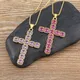 AIBEF – pendentif croix pour femmes collier classique carré strass rond en cuivre bijoux